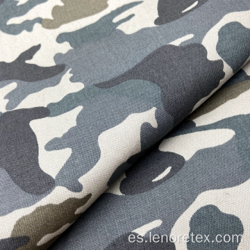 Lavado de camuflaje con estampado tejido algodón spandex swill tela